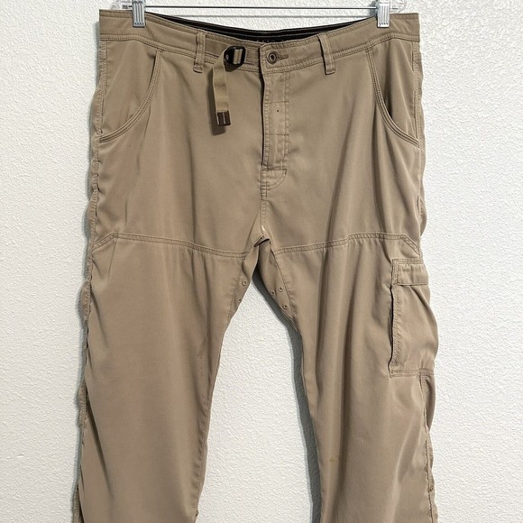 Prana Mens Pants Mens 38 x 30 Brown Breathe Side Leg Pocket Hiking Trail - Picture 8 of 16